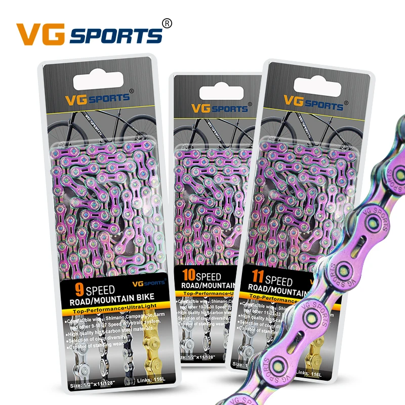 VG Sports 6 7 8 9 10 11 12 Speed EL SL Bicycle Chain for MTB Mountain Road Bike, Rainbow color
VG Sports 6 7 8 9 10 11 12 Speed EL SL Bicycle Chain for MTB Mountain Road Bike, Rainbow color