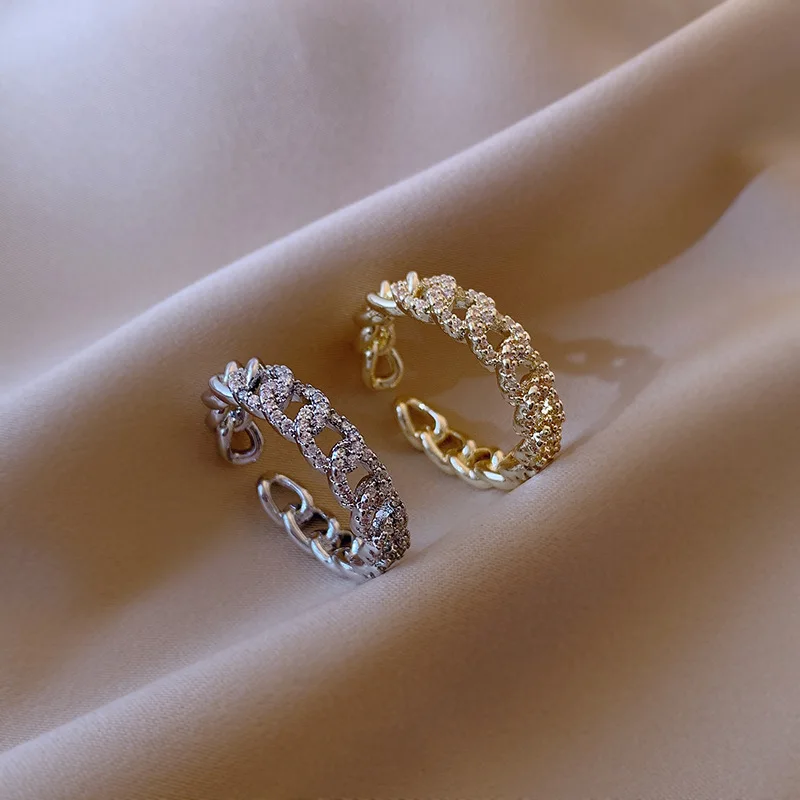 Simple Real 18K Gold Plated CZ Curb Chain Open Ring Adjustable Micro Cubic Zirconia Chain Link Ring
Simple Real 18K Gold Plated CZ Curb Chain Open Ring Adjustable Micro Cubic Zirconia Chain Link Ring