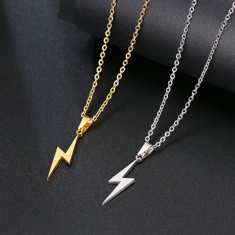 Stainless Steel Necklace Hot Lightning Necklaces For Women Protection Pendants For Girlfriend Gifts Rose Gold Jewelry, Picture shows
Stainless Steel Necklace Hot Lightning Necklaces For Women Protection Pendants For Girlfriend Gifts Rose Gold Jewelry, Picture shows