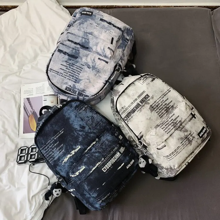 Trendy Personality Inkjet Letter Newspaper Pattern Students College School Bags Casual Sports Backpacks, Customized color
Trendy Personality Inkjet Letter Newspaper Pattern Students College School Bags Casual Sports Backpacks, Customized color