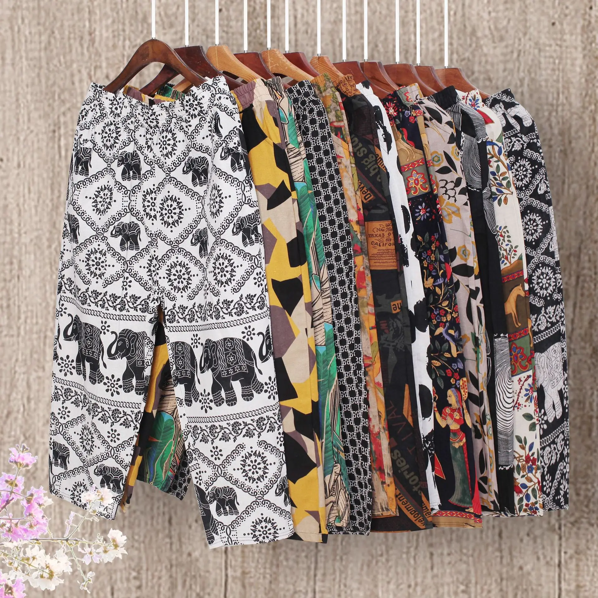 Women Spring Casual Plus Size Wear Print Loose Cotton Wide Leg Pant Lady Linen Harem Pants
Women Spring Casual Plus Size Wear Print Loose Cotton Wide Leg Pant Lady Linen Harem Pants
