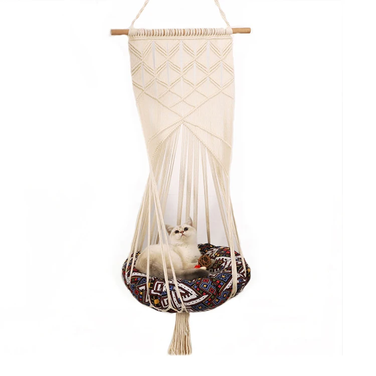 2021 Summer Wall Hanging Pet Swing Handmade Custom Hammock Bed Macrame Hanging Cat Basket
2021 Summer Wall Hanging Pet Swing Handmade Custom Hammock Bed Macrame Hanging Cat Basket