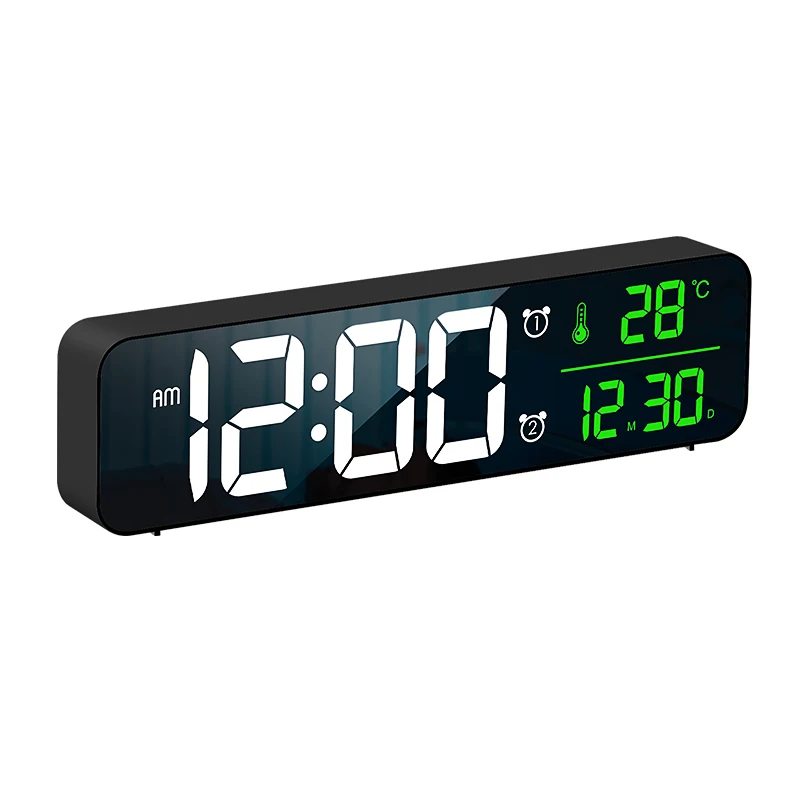 Electronic Clock Wall Watch Decor Plug Digital Wall Clock Calendar Temperature LED Display Desk Table Alarm Clocks, Black,white
Electronic Clock Wall Watch Decor Plug Digital Wall Clock Calendar Temperature LED Display Desk Table Alarm Clocks, Black,white