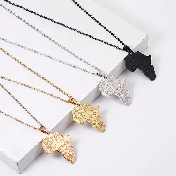 New Design Elephants Lions Charm Map Necklace Stainless Steel Africa Map Giraffe Necklace, Picture
New Design Elephants Lions Charm Map Necklace Stainless Steel Africa Map Giraffe Necklace, Picture