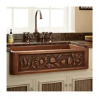 Copper retro kitchen sink single taste double super sink kitchen basin villa art cabinet decoration matching basin new