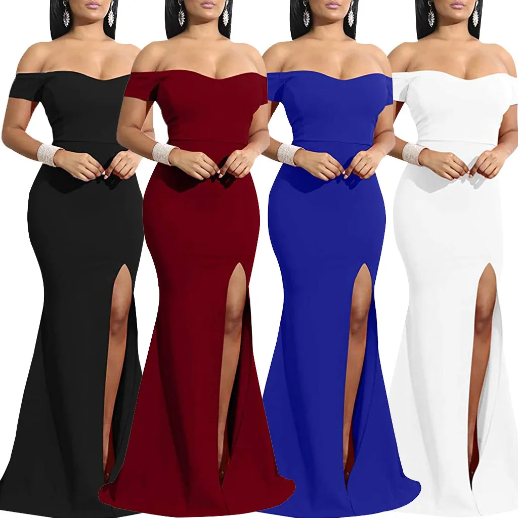 Wholesale Lady Wine Red Bridesmaid Dresses Off Shoulder Elegant Prom Dress, Multiples colors
Wholesale Lady Wine Red Bridesmaid Dresses Off Shoulder Elegant Prom Dress, Multiples colors