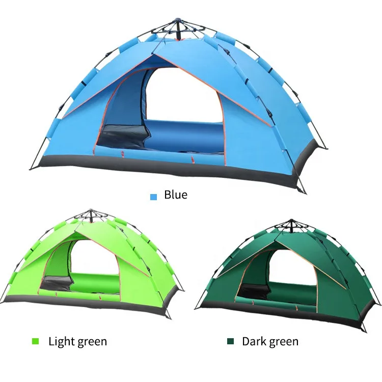 Wholesale single layer pop up 3 4 persons anti-uv large family camping tents for sale in stock, Blue/yellow/green
Wholesale single layer pop up 3 4 persons anti-uv large family camping tents for sale in stock, Blue/yellow/green