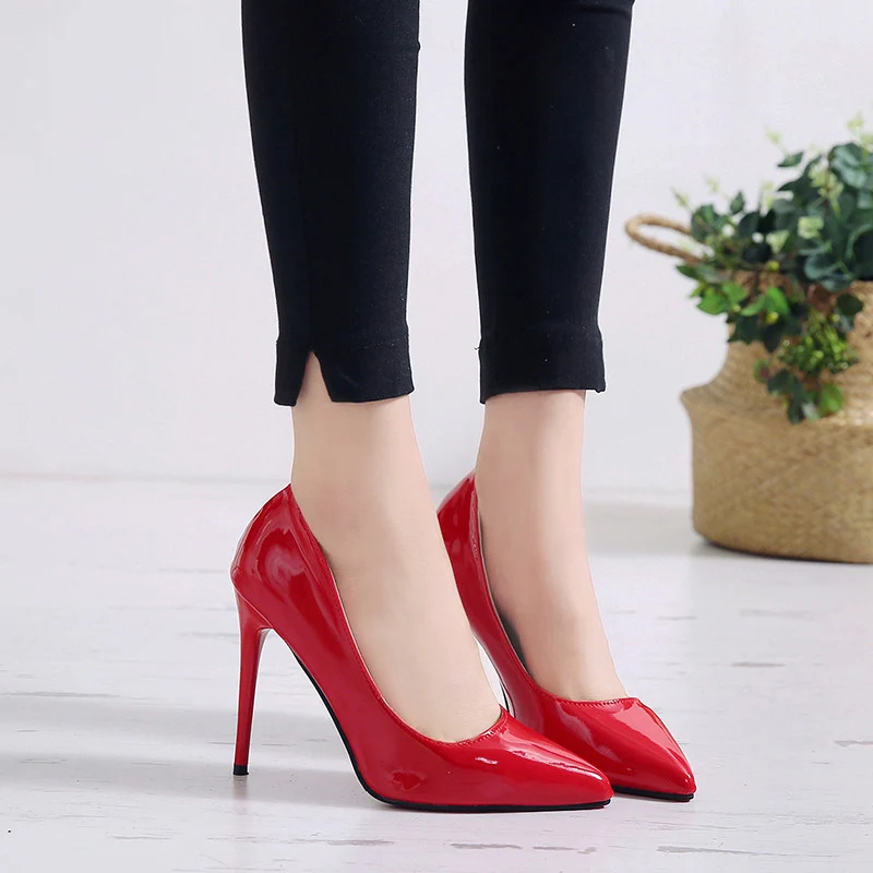 

10.5CM Women Pumps High Heels Shoes Woman Stiletto Pointed Toe Female Sexy Party Shoes Office Lady Wedding Party Plus Size 35-44