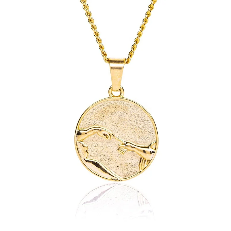 Gemnel trendy 925 silver 18k gold disc coin reach out pendant necklace men jewelry
Gemnel trendy 925 silver 18k gold disc coin reach out pendant necklace men jewelry