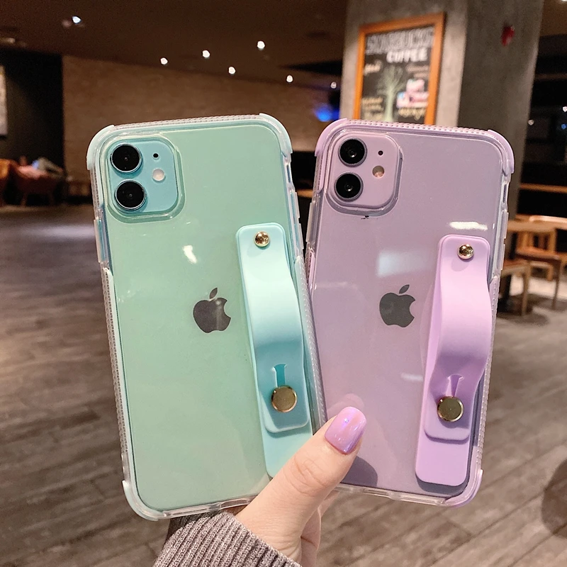 New Candy Color Shockproof Wrist Strap Transparent Phone Case for iPhone 13 12 11 Pro Max Capinhas De Celular, Black,green,purple,pink,white,mint
New Candy Color Shockproof Wrist Strap Transparent Phone Case for iPhone 13 12 11 Pro Max Capinhas De Celular, Black,green,purple,pink,white,mint