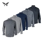 New look custom made funny casual solid color europe flannel men long sleeve shirt plain