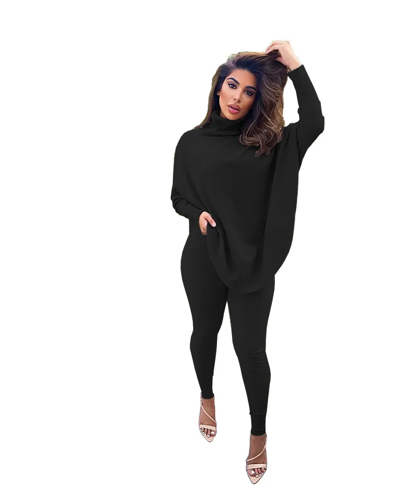 New arrivals 2021 Ladies Pant Two Pieces Set V Neck Split Long Bat Sleeves Black Solid Color 2 Piece Outfits, Picture shows
New arrivals 2021 Ladies Pant Two Pieces Set V Neck Split Long Bat Sleeves Black Solid Color 2 Piece Outfits, Picture shows