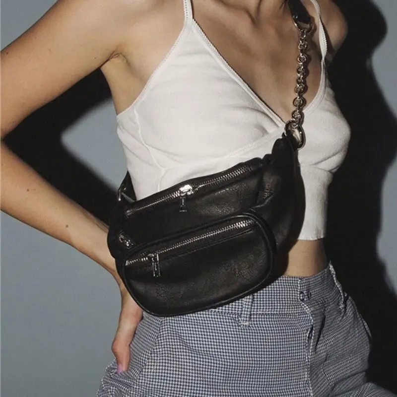 2020 Ins Trendy Black Leather Fanny Packs Casual Fashion Waist Bag with Shoulder Chain for Women Girls
2020 Ins Trendy Black Leather Fanny Packs Casual Fashion Waist Bag with Shoulder Chain for Women Girls