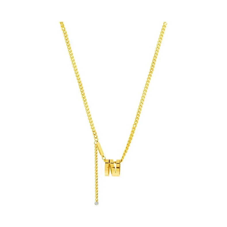 Simple design hip hop clavicle chain titanium steel gold plated necklace 
Simple design hip hop clavicle chain titanium steel gold plated necklace