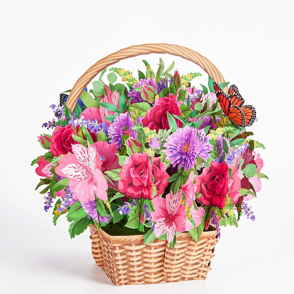 Mixed Flower Basket With Message for mother's Sweet Gift greeing Card Biodegradable flower pop up card
Mixed Flower Basket With Message for mother's Sweet Gift greeing Card Biodegradable flower pop up card