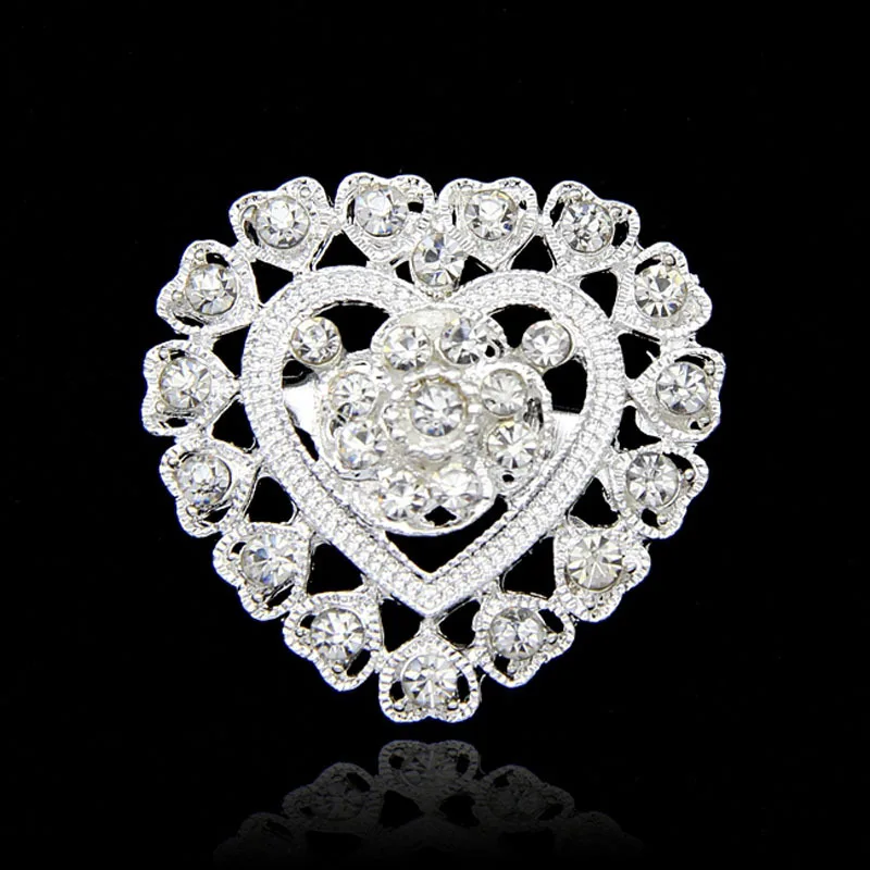 Fashion Attractive Elegant Heart Crystal Rhinestone Silver-color Brooches for Women Brooch Pins Jewelry
Fashion Attractive Elegant Heart Crystal Rhinestone Silver-color Brooches for Women Brooch Pins Jewelry