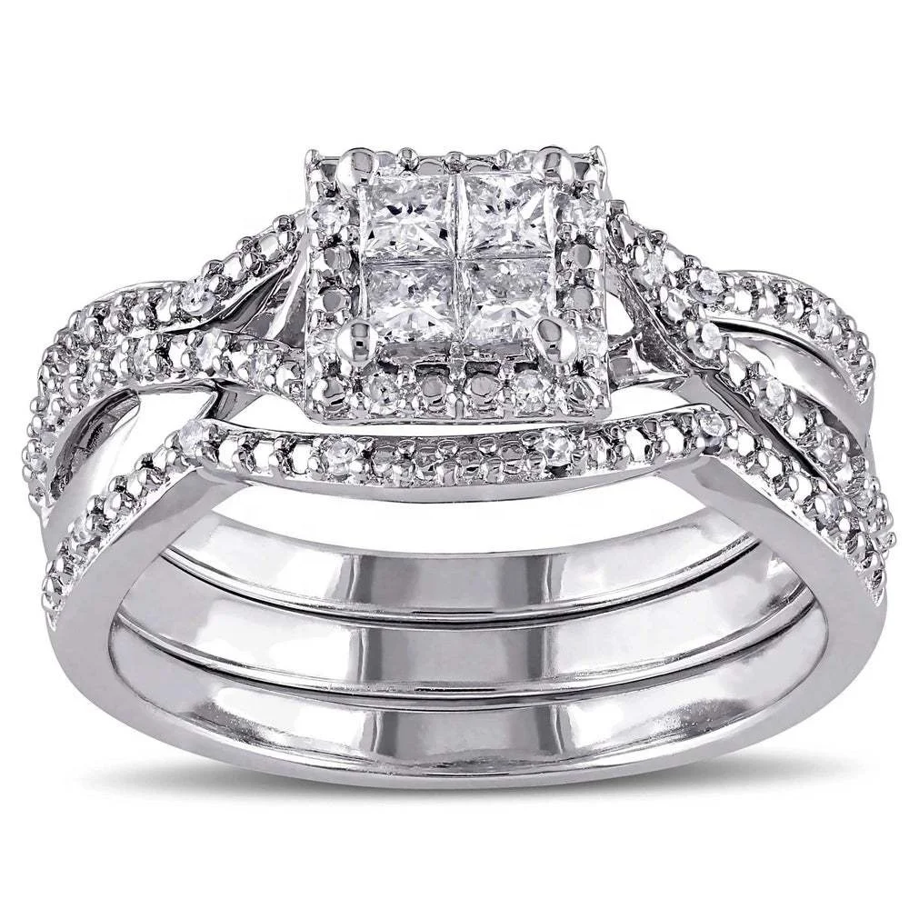Newshe 1Ct Princess Cut CZ Solid Wedding Ring Sets Engagement Band Trendy Jewelry For Women
Newshe 1Ct Princess Cut CZ Solid Wedding Ring Sets Engagement Band Trendy Jewelry For Women