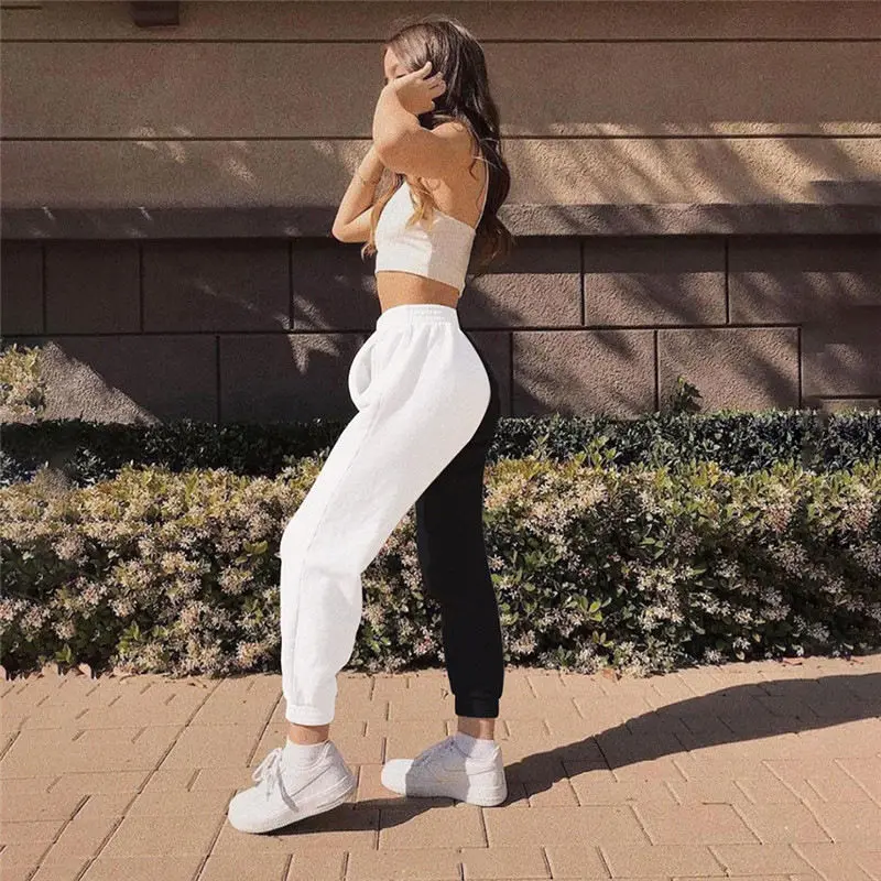 Black high waist jogger pants women sweat pants winter color block pants women korean sweatpants streetwear
Black high waist jogger pants women sweat pants winter color block pants women korean sweatpants streetwear