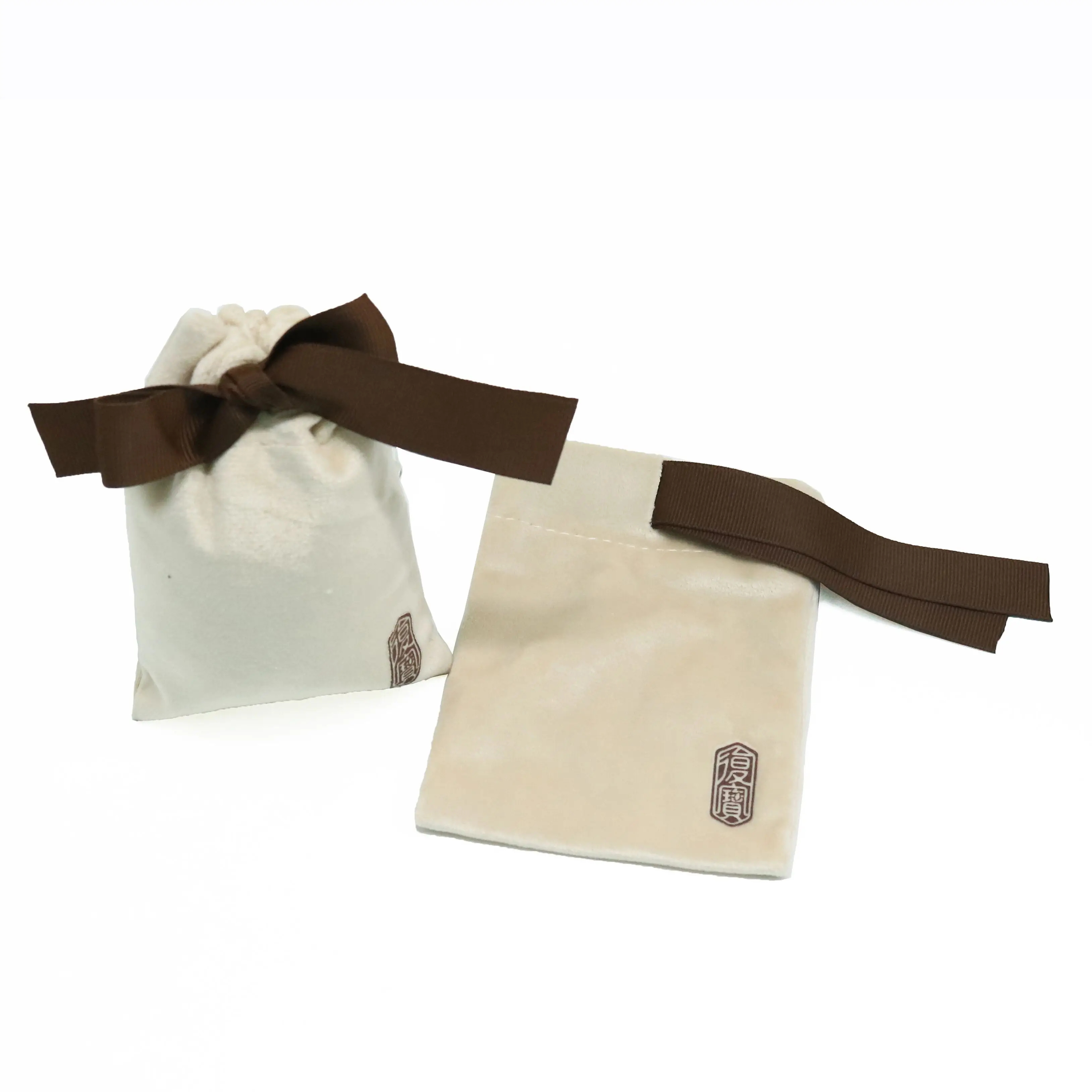 drawstring jewelry bag small velvet pouch logo  customized
