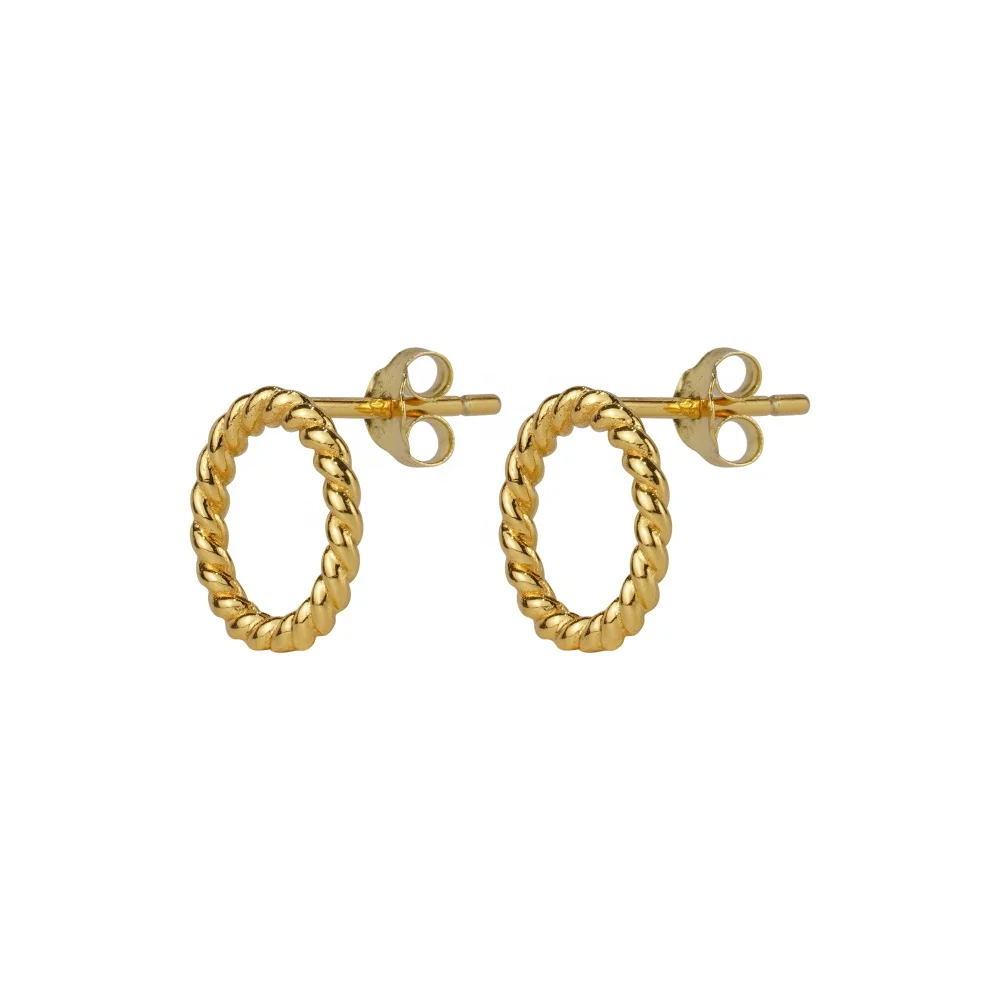 18K Gold Plated Wholesale Women Fashion Rope Line Minimalist Silver Circle Stud Earrings
18K Gold Plated Wholesale Women Fashion Rope Line Minimalist Silver Circle Stud Earrings