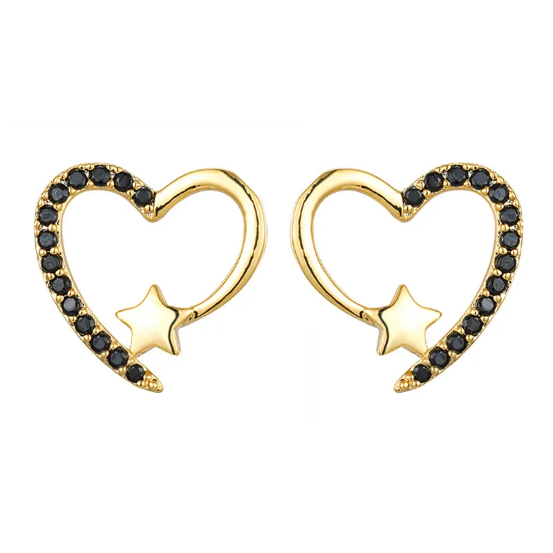 Women Wedding Engagement Bride Jewelry Gift 18K Gold Love Heart Star White Crystal Diamond Stud Earrings
Women Wedding Engagement Bride Jewelry Gift 18K Gold Love Heart Star White Crystal Diamond Stud Earrings