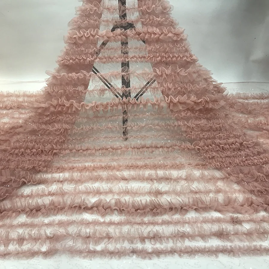 Elegant pleated 3d lace fabric sequins tulle embroidery for cake dress, Accept customized color
Elegant pleated 3d lace fabric sequins tulle embroidery for cake dress, Accept customized color