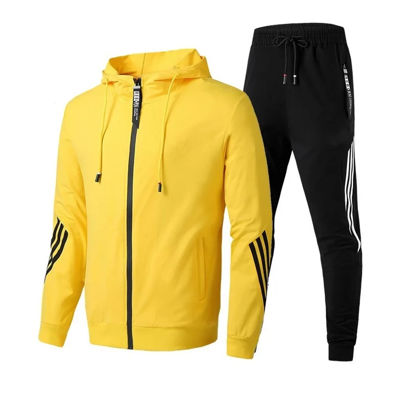 Spring and autumn new men's sportswear running leisure exercise fitness Hooded Jacket Pants Suit, Red, yellow, blue, black, white, gray
Spring and autumn new men's sportswear running leisure exercise fitness Hooded Jacket Pants Suit, Red, yellow, blue, black, white, gray