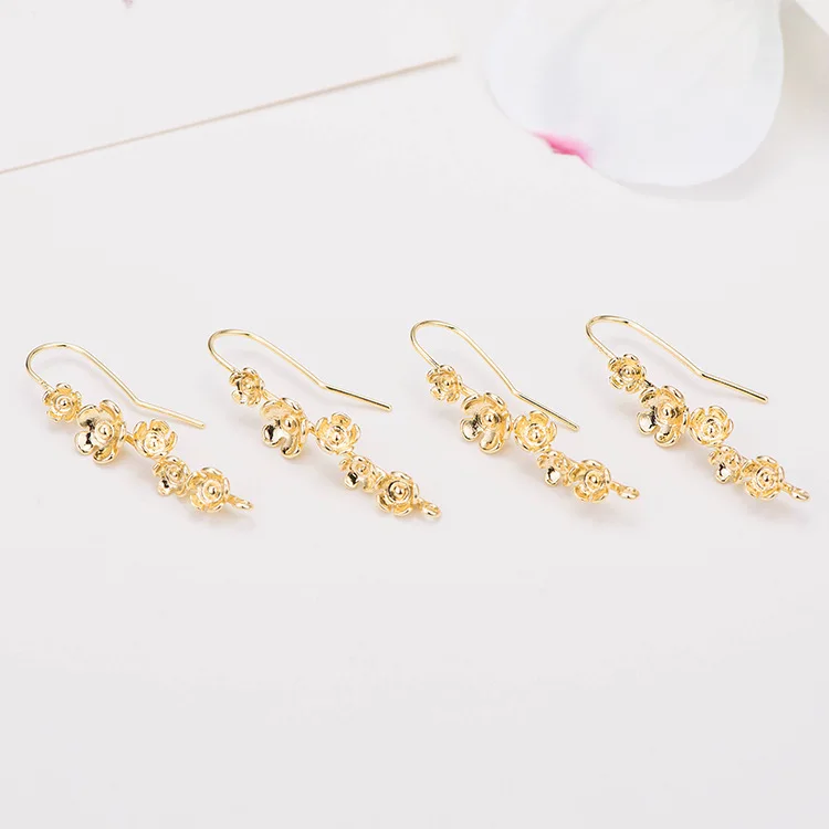 Hot Selling New Design 14k Gold Plated Jewelry Accessories Rose shape Long Earring Hooks
Hot Selling New Design 14k Gold Plated Jewelry Accessories Rose shape Long Earring Hooks