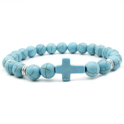8mm Cross Jewelry Custom Turquoise Beads Bracelet Handmade Volcanic Rock Stone Bracelets For Women Men, As picture
8mm Cross Jewelry Custom Turquoise Beads Bracelet Handmade Volcanic Rock Stone Bracelets For Women Men, As picture