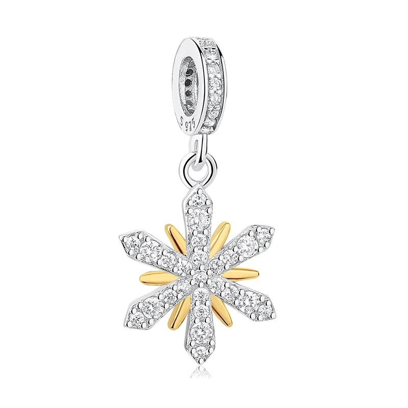 Real 925 Sterling Silver 14k Gold Plated Snowflake Dangle Charms Fit Original Charm Bracelet Pendant Jewelry Gift
Real 925 Sterling Silver 14k Gold Plated Snowflake Dangle Charms Fit Original Charm Bracelet Pendant Jewelry Gift