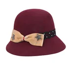 wholesale fashion winter australian wool church black vintage bowler chapeau fedora hats for women
