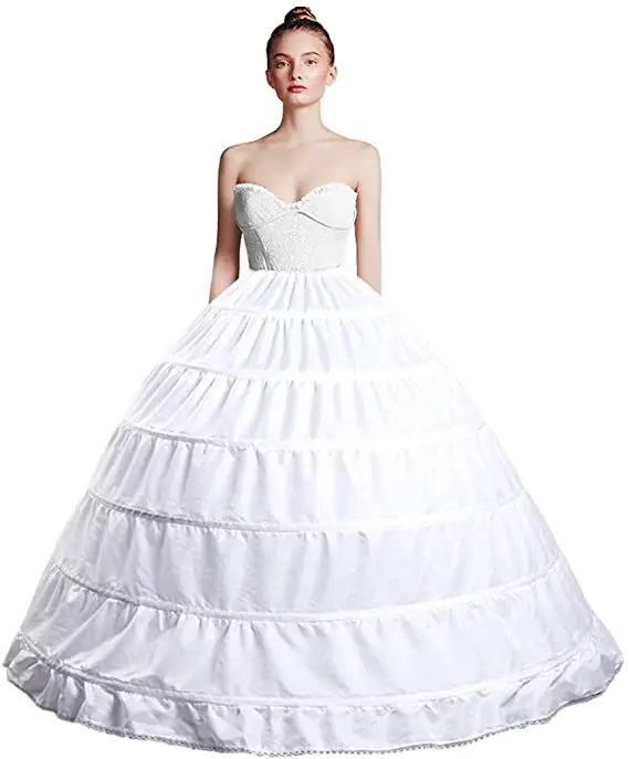 

Full Shape Petticoat 6 Hoop Skirt Ballgown Underskirt Slip for Wedding Dress, Pictures as below