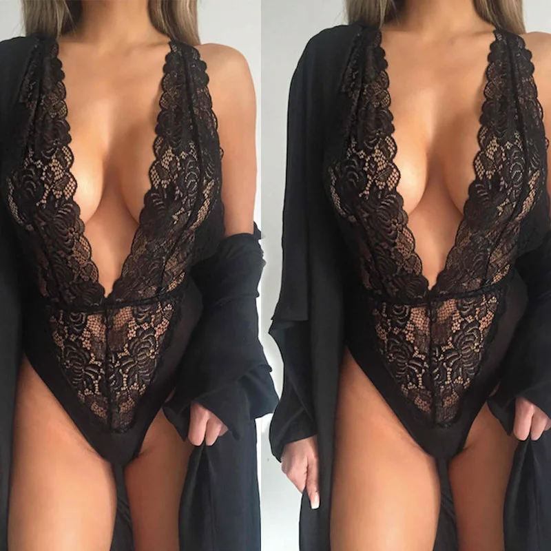 new deep V see through lingerie black lace one piece teddies lengeri lengerie Cut Halter Top bodysuits women lingerie
new deep V see through lingerie black lace one piece teddies lengeri lengerie Cut Halter Top bodysuits women lingerie