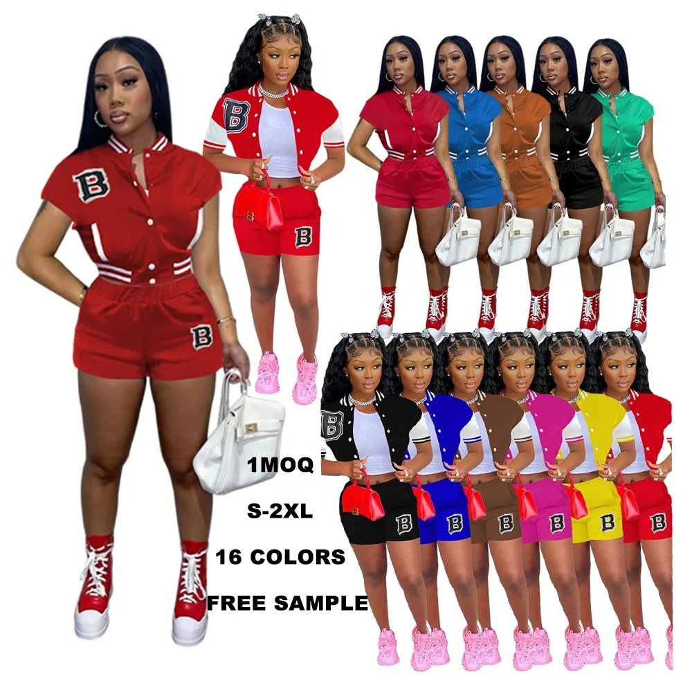 2022 Spring Summer New Design Custom Logo Women Clothing 2 Piece Baseball Jacket Set Two Piece Shorts Outfits Biker Short Set
2022 Spring Summer New Design Custom Logo Women Clothing 2 Piece Baseball Jacket Set Two Piece Shorts Outfits Biker Short Set