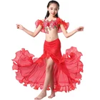 New arrival Girls Performance Wear Red Belly Dance Costumes Suit for children