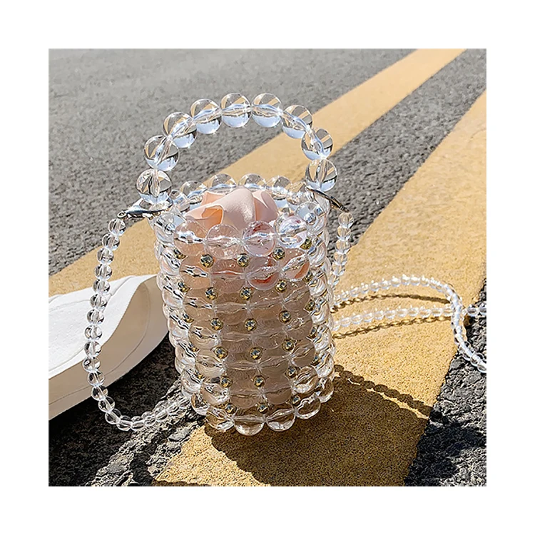Clear Beading Handbags Handmade Lady Handle Purse Summer Women Portable Mini Tote Beach Bag Luxury Bucket Shoulder Crossbody bag
Clear Beading Handbags Handmade Lady Handle Purse Summer Women Portable Mini Tote Beach Bag Luxury Bucket Shoulder Crossbody bag