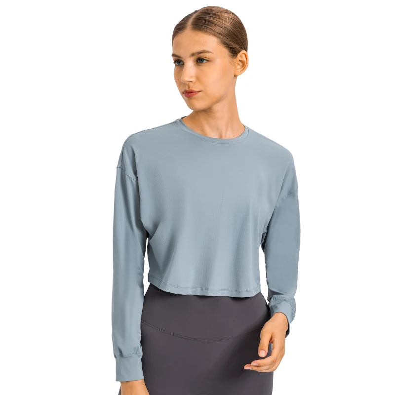 2021 new jacquard yoga clothes loose and quick-drying sports long-sleeved European and American outdoor fitness top women
2021 new jacquard yoga clothes loose and quick-drying sports long-sleeved European and American outdoor fitness top women