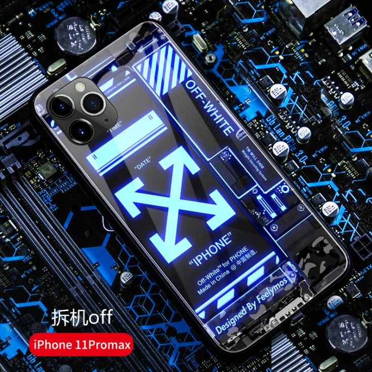 Amazon hot sale sup case voice control imcoming call flash glass case for iphone 11pro lighting in dark, Custom
Amazon hot sale sup case voice control imcoming call flash glass case for iphone 11pro lighting in dark, Custom