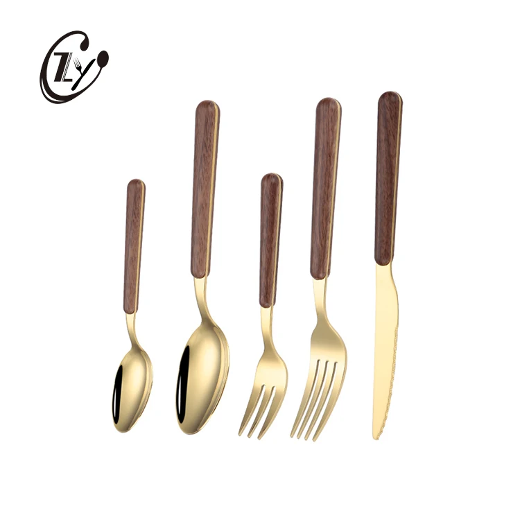 High-end wood color food grade plastic handle stainless steel cutlery sets, Silver/gold
High-end wood color food grade plastic handle stainless steel cutlery sets, Silver/gold