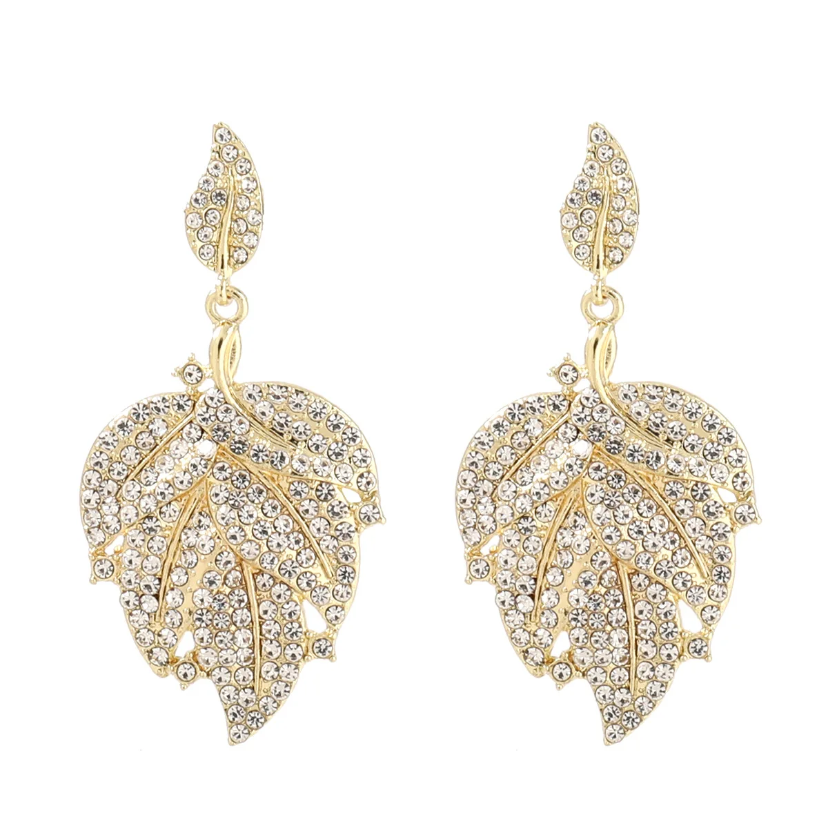 Exaggerated Jewelry Full Crystal Leaf Drop Earrings Shining Diamond Leaf Shape Dangle Earrings
Exaggerated Jewelry Full Crystal Leaf Drop Earrings Shining Diamond Leaf Shape Dangle Earrings