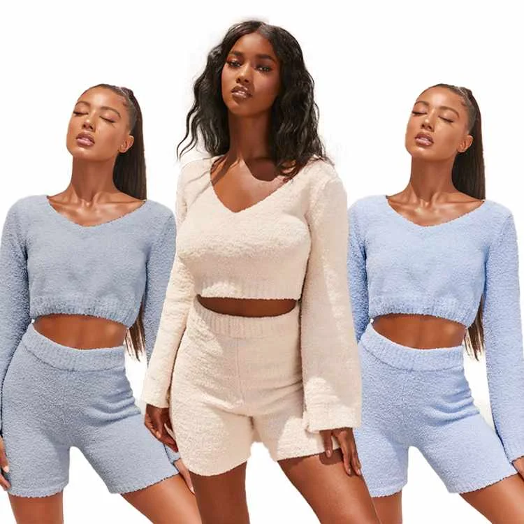 Solid Color Long Sleeve V Neck Crop Top Shorts Set 2 Piece Set Women Casual Home Womens 2 Piece Outfits Two Piece Women Clothing, White/grey/blue
Solid Color Long Sleeve V Neck Crop Top Shorts Set 2 Piece Set Women Casual Home Womens 2 Piece Outfits Two Piece Women Clothing, White/grey/blue