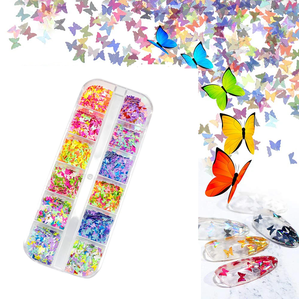 Laser Butterfly Charms Holographic Sequins Nail Sparkle Glitter Sticker For Nail Art Decoration, 12 colors
Laser Butterfly Charms Holographic Sequins Nail Sparkle Glitter Sticker For Nail Art Decoration, 12 colors