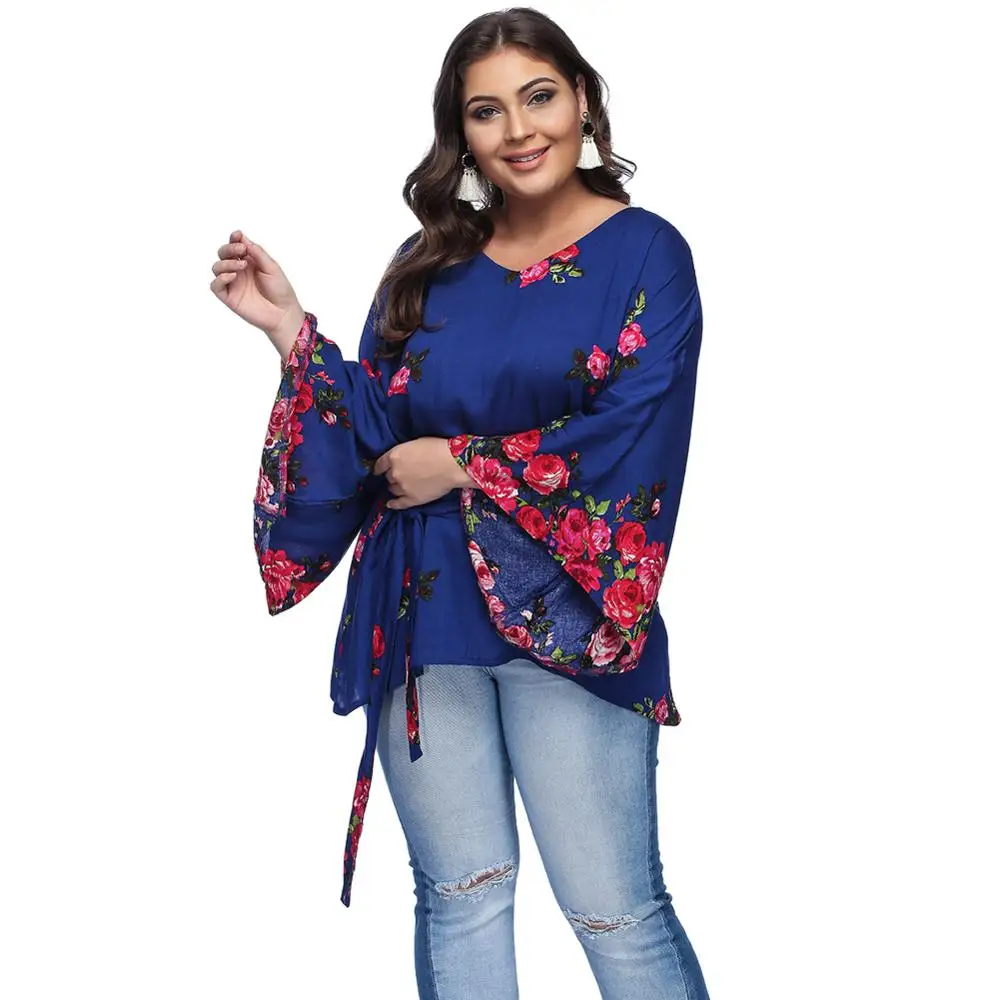 Autumn Women Long Sleeve Fashion Plus Size Tops And Blouses XL-4XL, Dark blue 
Autumn Women Long Sleeve Fashion Plus Size Tops And Blouses XL-4XL, Dark blue