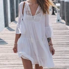Loose Beach Wear Shirt Dress Woman Cover Up