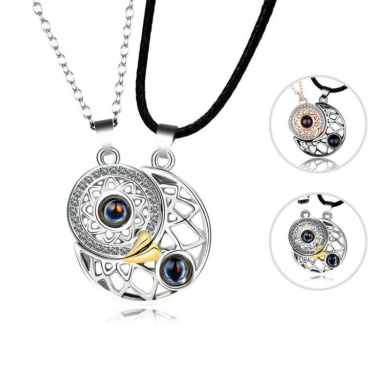 2pcs Couple Necklace Magnetic Suction Projection Stone Creative Attraction Sun Moon Pendants Jewelry Love For Men Women
2pcs Couple Necklace Magnetic Suction Projection Stone Creative Attraction Sun Moon Pendants Jewelry Love For Men Women