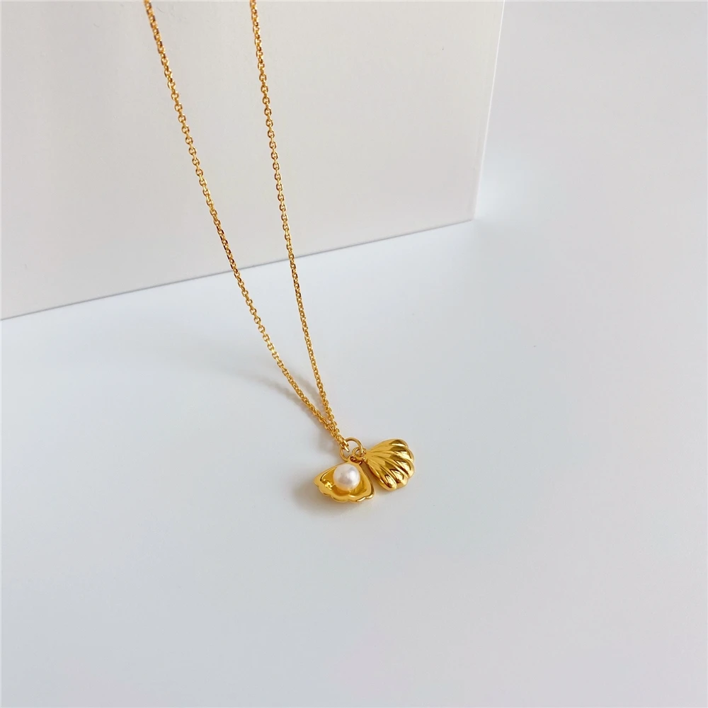 HOVANCI Fashion Vintage Real Gold Plated Shell Pendant Necklace Open Shell Pearl Necklace Women Jewelry, As picture show
HOVANCI Fashion Vintage Real Gold Plated Shell Pendant Necklace Open Shell Pearl Necklace Women Jewelry, As picture show