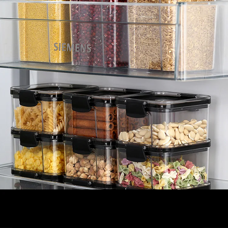 Wholesale Popular Airtight Household Cereal Kitchen Container Plastic Box Snack Nuts Dry Storage Container
Wholesale Popular Airtight Household Cereal Kitchen Container Plastic Box Snack Nuts Dry Storage Container
