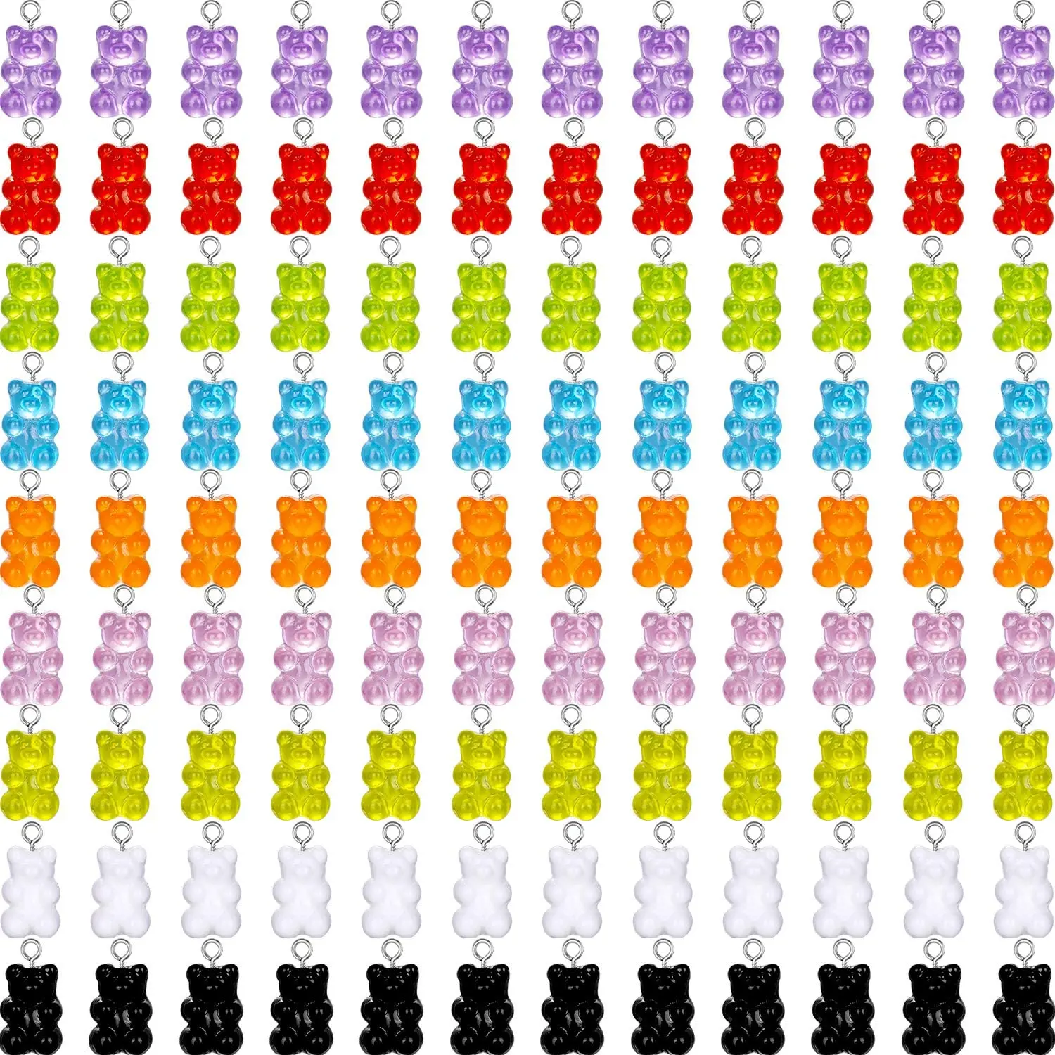 108 Colorful Gummy Bear Charms Pendants Resin Bear Keychains for DIY Jewelry Necklace Supplies
108 Colorful Gummy Bear Charms Pendants Resin Bear Keychains for DIY Jewelry Necklace Supplies