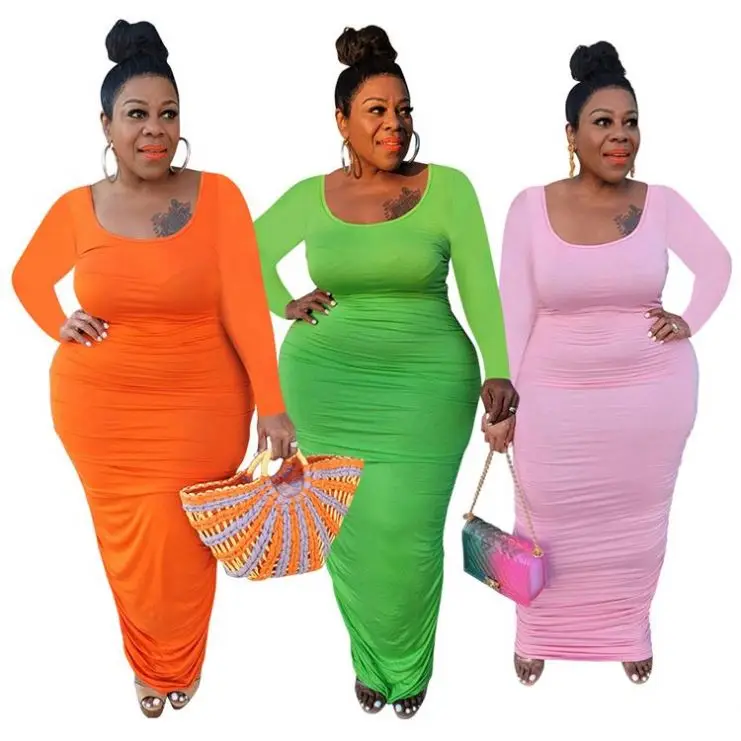 MISS Hot Selling Streetwear Sexy Solid Color Maxi Dresses 2021 Plus Size Woman Casual Dress
MISS Hot Selling Streetwear Sexy Solid Color Maxi Dresses 2021 Plus Size Woman Casual Dress