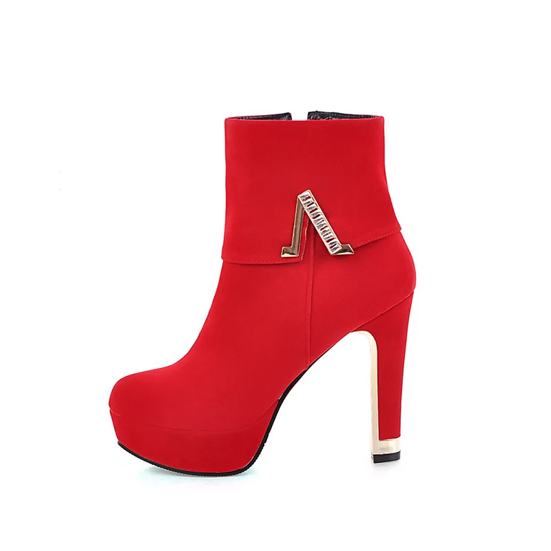 Hot Sale Autumn and winter Boot Heel Ankle Boots Women's Suede Leather High Heel Boot, Black/red/ecru
Hot Sale Autumn and winter Boot Heel Ankle Boots Women's Suede Leather High Heel Boot, Black/red/ecru